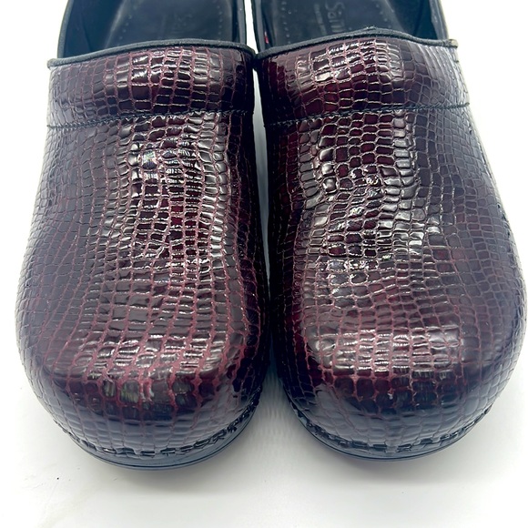SANITA The Original Danish Clogs Burgundy Croc Embossed Leather EU Size … - Picture 2 of 11